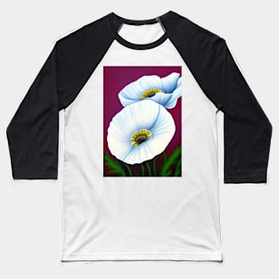 BEAUTIFUL POPPY LIGHT PURPLE BACKGROUND Baseball T-Shirt